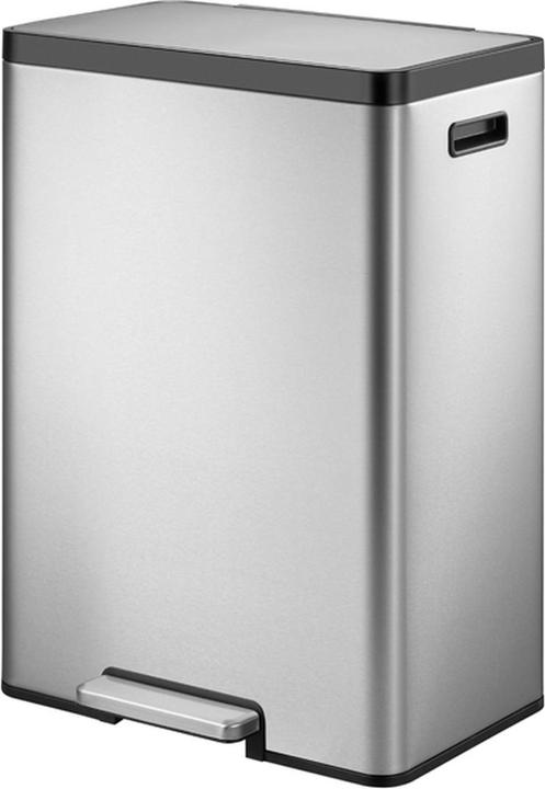 Produktbild EKO Mülltrennsystem Ecocasa II Recycling Tritteimer 2 x 20 L aus gebürstetem Edelstahl, fingerabdru (20 l)