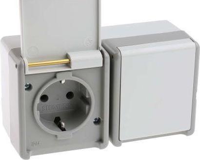 Actual product image Siemens Schuko 2-Fold Horizontal, 10/16A 250V