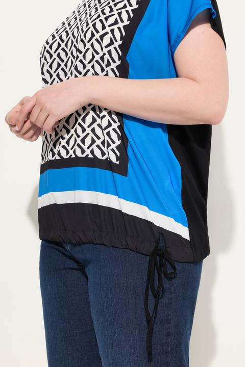 Immagine prodotto Ulla Popken Maglia con davanti in raso, effetto patchwork, scollo rotondo e mezze maniche (62)