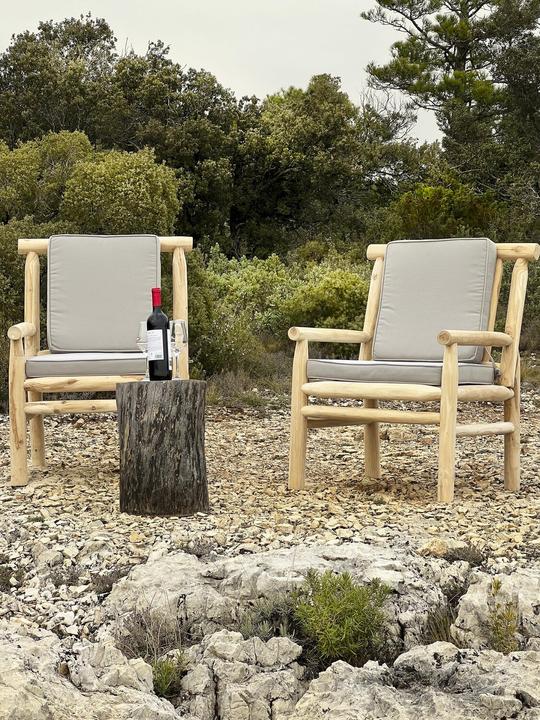 Image du produit DKD Home Decor Garden sofa Natural Light grey Teak 65 x 80 x 92 cm