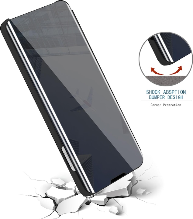 Actual product image Cadorabo Book Smart View Mirror Cover (Apple iPhone 12, Realme 12 Pro+)
