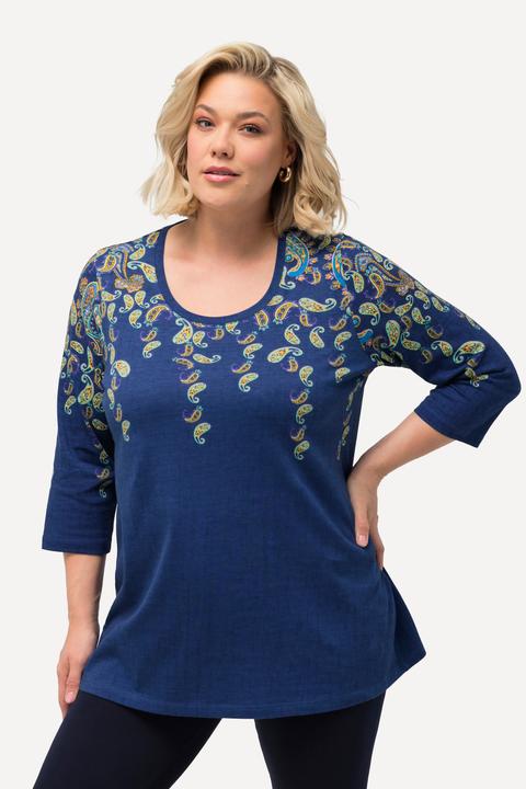 Produktbild Ulla Popken Longshirt, Bordürendruck, Rundhals, 3/4-Arm (62)