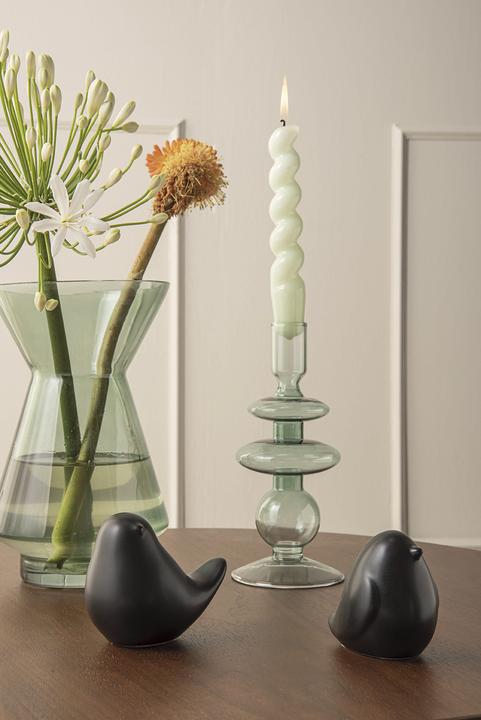 Actual product image present time Candle holder 19.5 cm, 1 piece, Green