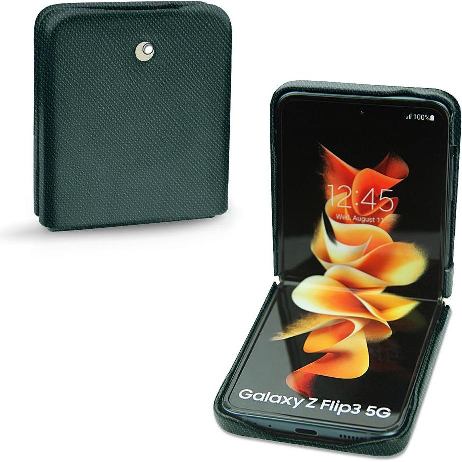 Noreve Lederschutzhülle (Samsung Galaxy Z Flip3), Smartphone Hülle, Grün