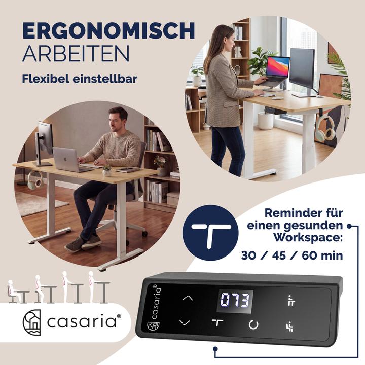 Image du produit Casaria Höhenverstellbarer Schreibtisch