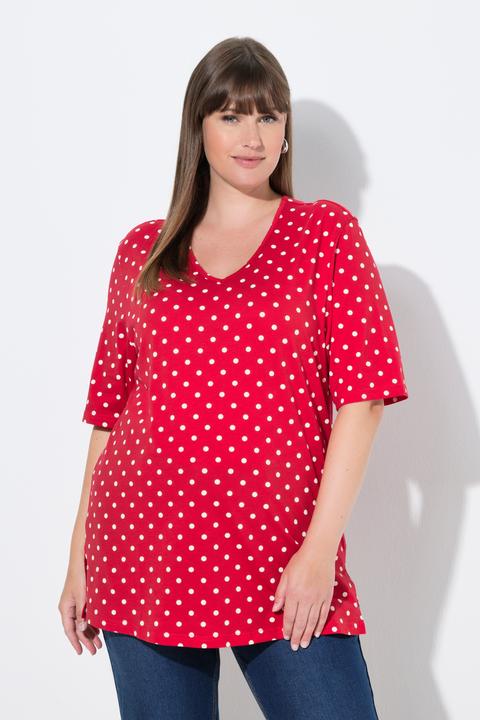 Actual product image Ulla Popken Polka Dot V-Neck Tee (58)