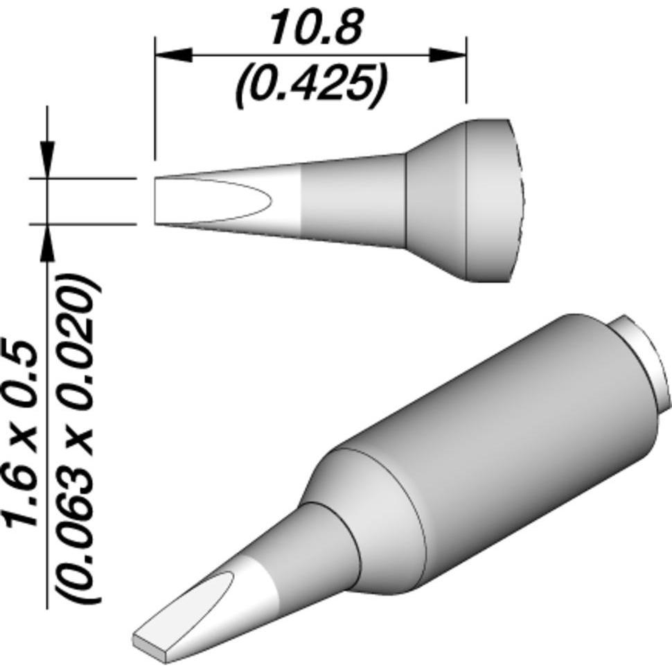 JBC Lötspitze Serie C245E, C245160E/1,6 x 0,5 mm, Meisselform, Lötgerät Zubehör