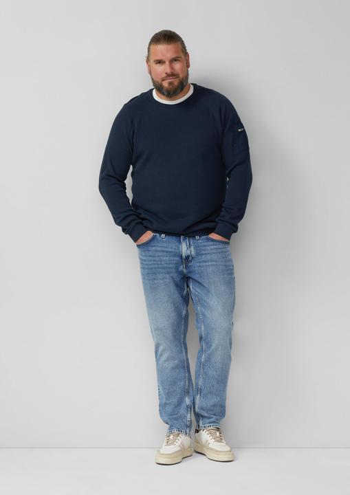 Produktbild s.Oliver Strickpullover Strukturierter Raglanpullover aus Baumwolle mit Ärmeltasche (4XL)