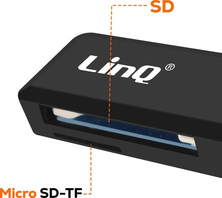 Produktbild LinQ USB 3.0 Kartenleser SD+microSD bis 5 Gbit/s (USB 3.0)