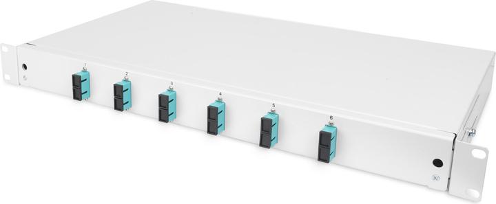 Produktbild Digitus Ausziehbare Glasfaser - Spleissbox 1U Equipped 6x SC duplex inkl. M 25 Schraube Spleisskassette F...