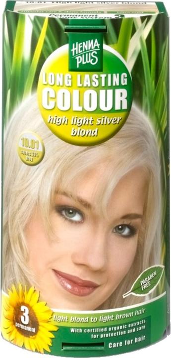 Actual product image Hennaplus Long Lasting Colour (10.01 Light-Light Silver Blonde)