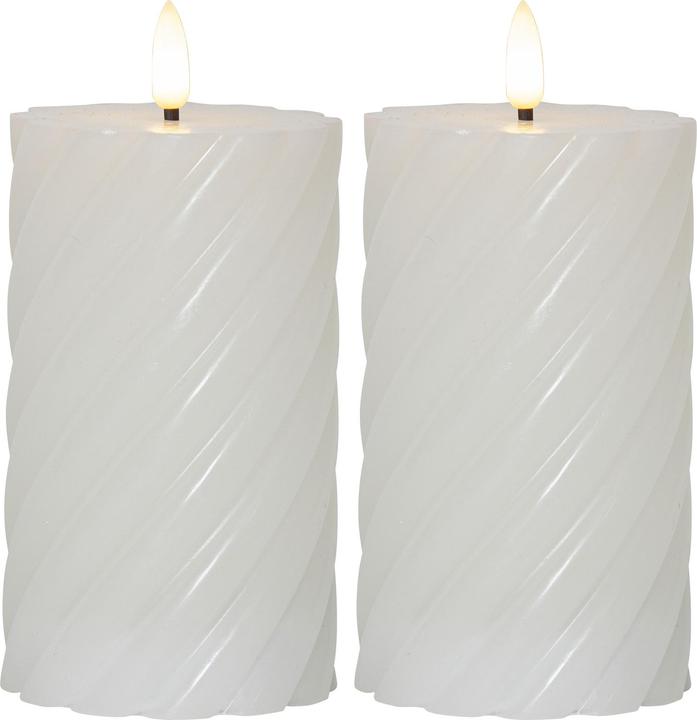 Produktbild Star Trading LED Kerzen mit Timerfunktion | Stumpenkerzen weiss | LED Kerze mit Timer | LED Stumpenke (2x)