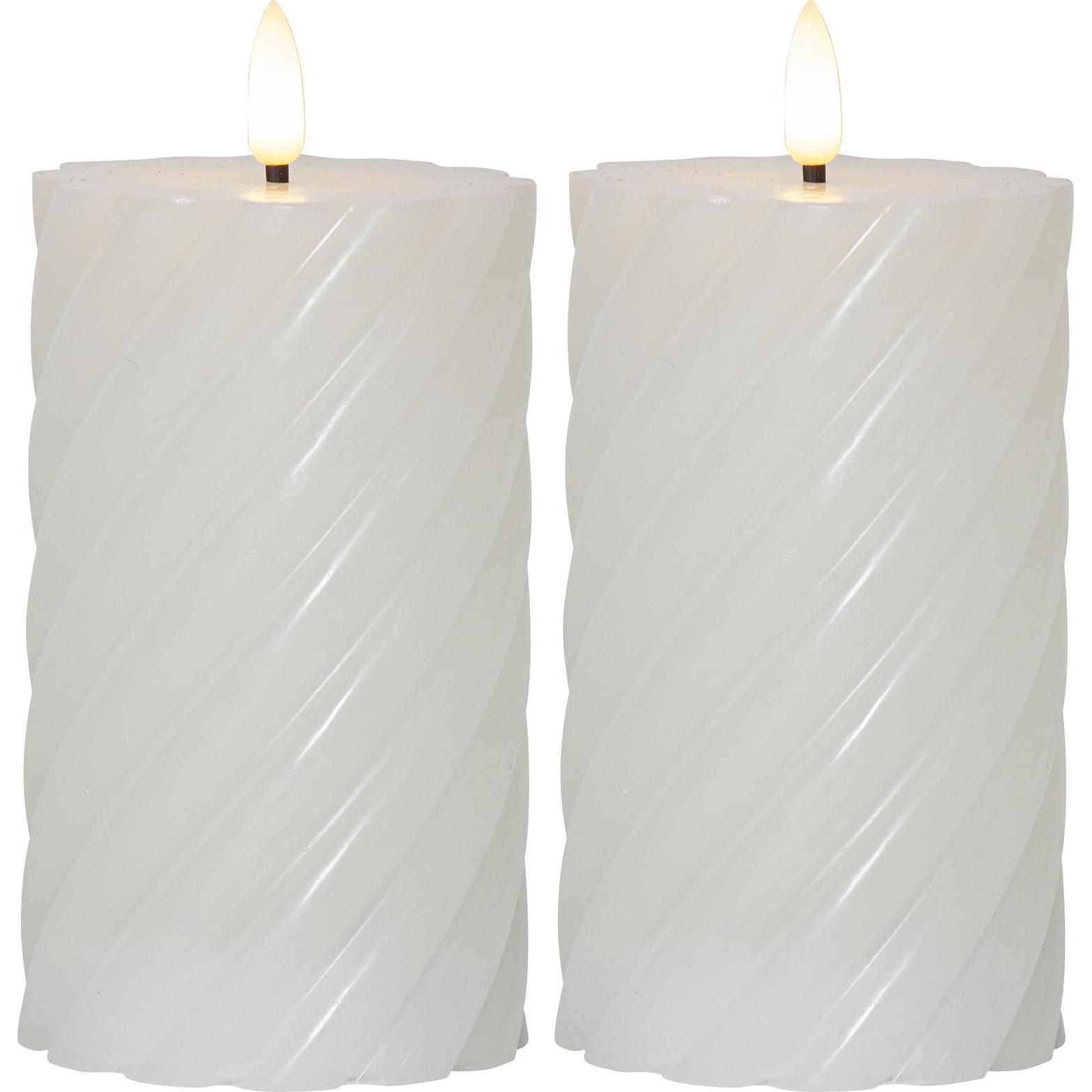 Star Trading, LED Kerzen, LED Kerzen mit Timerfunktion Stumpenkerzen weiss LED Kerze mit Timer LED Stumpenke (1 x)
