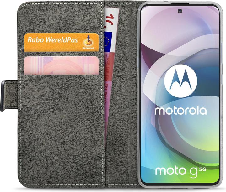 Actual product image Mobilizera Mobilize Classic Gelly Wallet Book Cover Motorola Moto G 5g Sort (Motorola Moto G 5G)