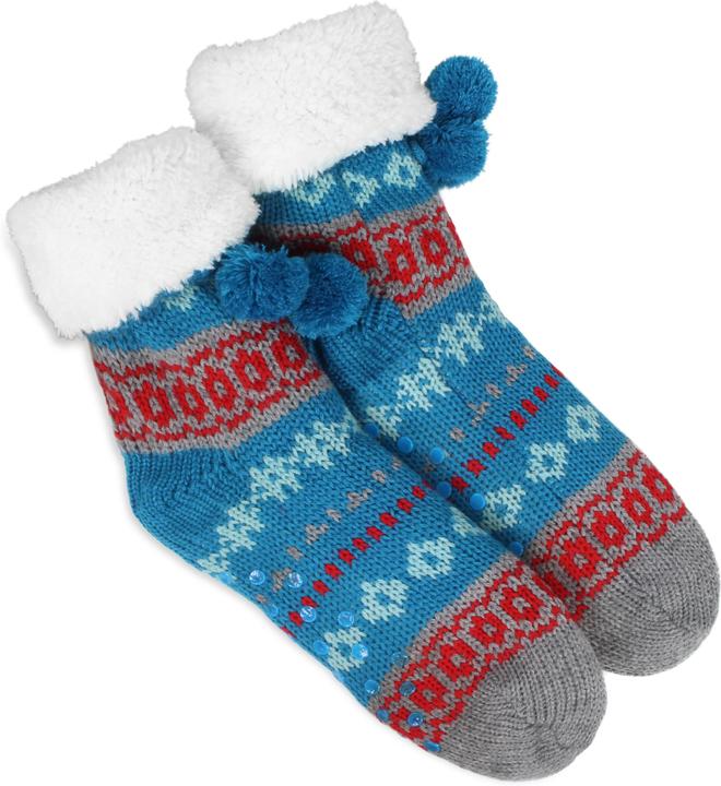 Actual product image Normani Knitted slippers with pompons, ABS and Norwegian motif (Single pack, 40 - 44)