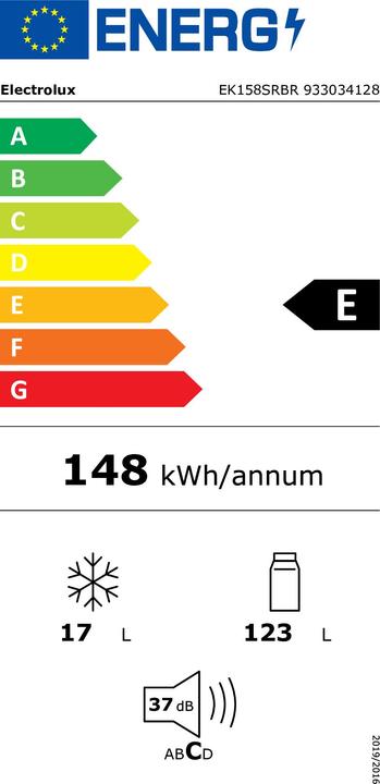 Energie-Label Electrolux EK158SRBR (140 l)