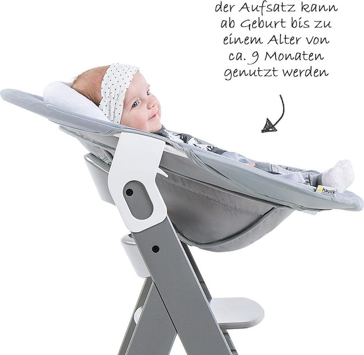 Actual product image Hauck Highchairs Alpha Plus Grey Newborn Set - 4-piece highchair (Highchair)