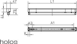 Produktbild Ridi Lichtleiste, VLF 18 Watt für 600 mm FL-Röhren