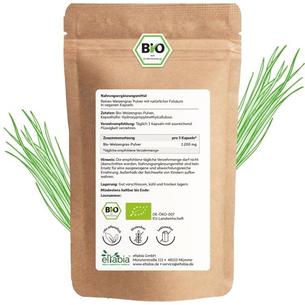Image du produit Eltabia Gélules d'herbe de blé bio 100 (100 pièce(s), Capsules)