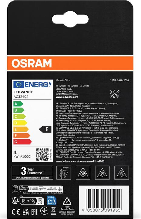 Produktbild Osram Vintage 1906 Led Special Shapes (E27, 4.50 W, 470 lm, 1 x, E)