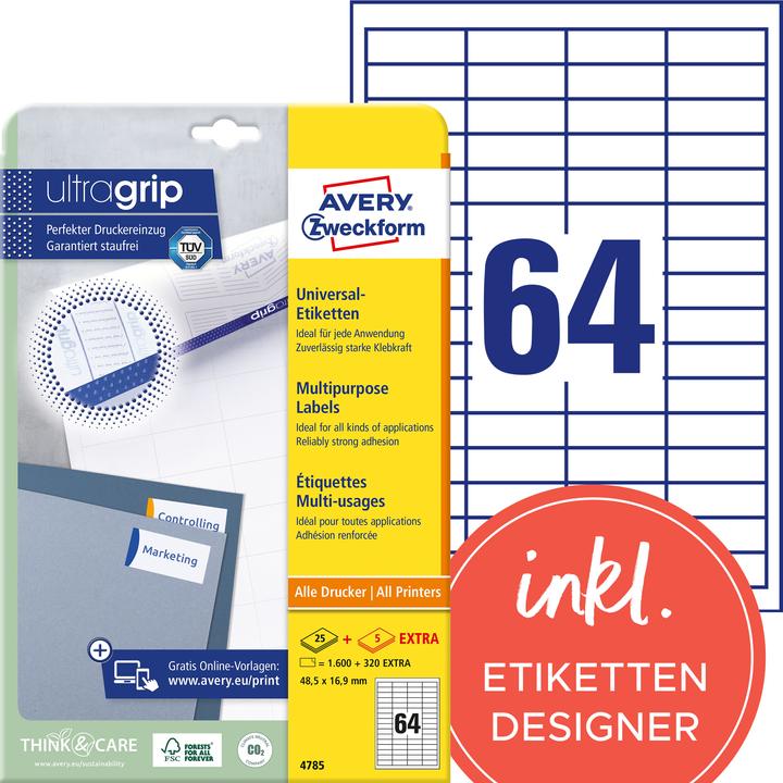 Actual product image Avery Universal labels