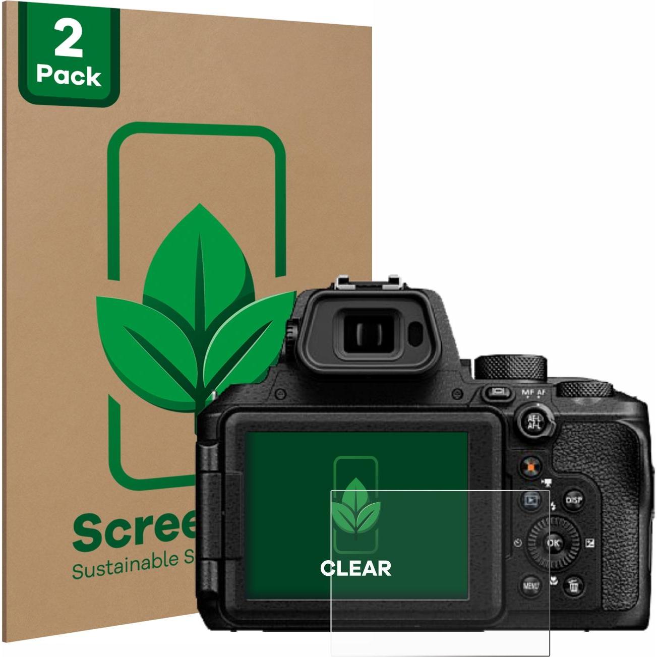 ScreenLeaf Schutzfolie nachhaltiger Displayschutz Displayschutzfolie Folie Klar Transparent (Displayschutz, Coolpix P950...