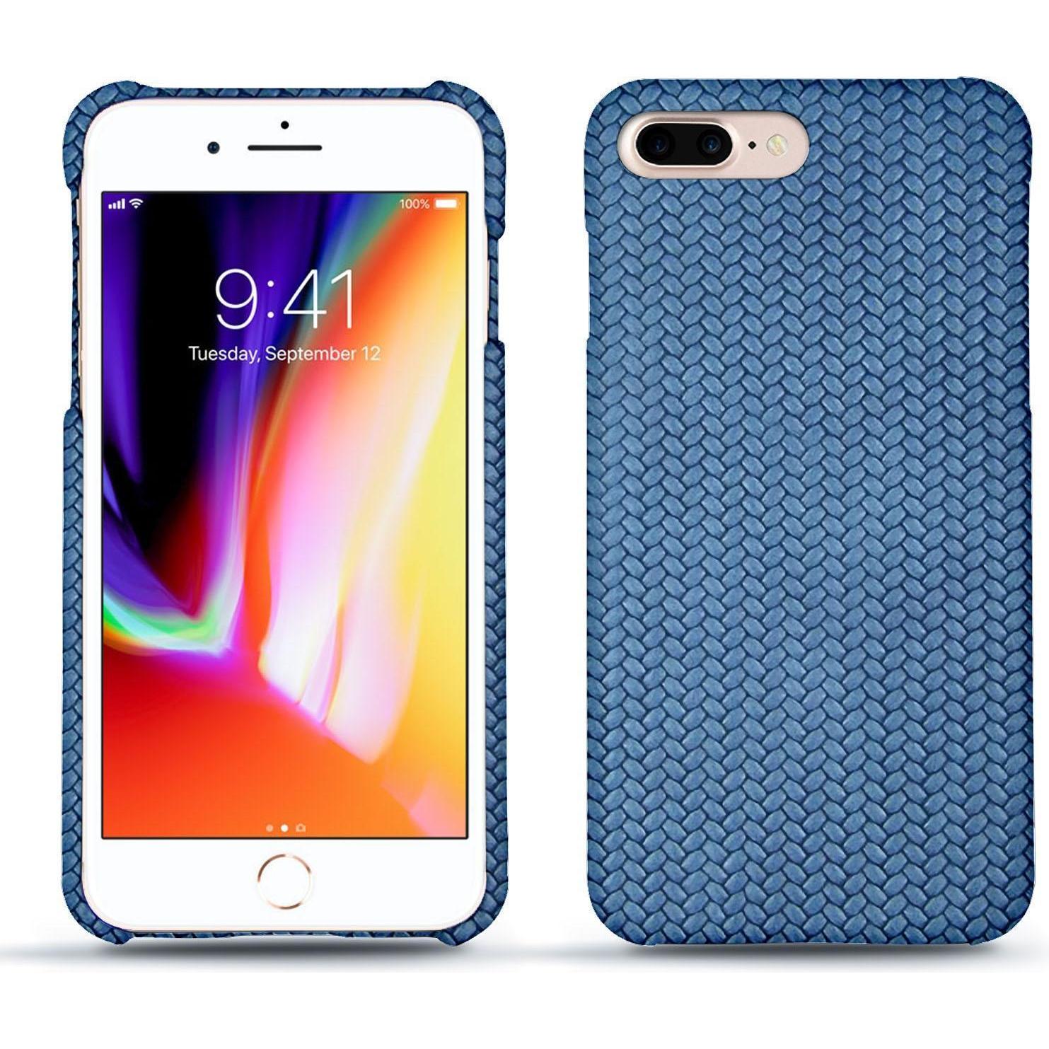 Noreve Lederschutzhülle (Apple iPhone 8 Plus), Smartphone Hülle, Blau