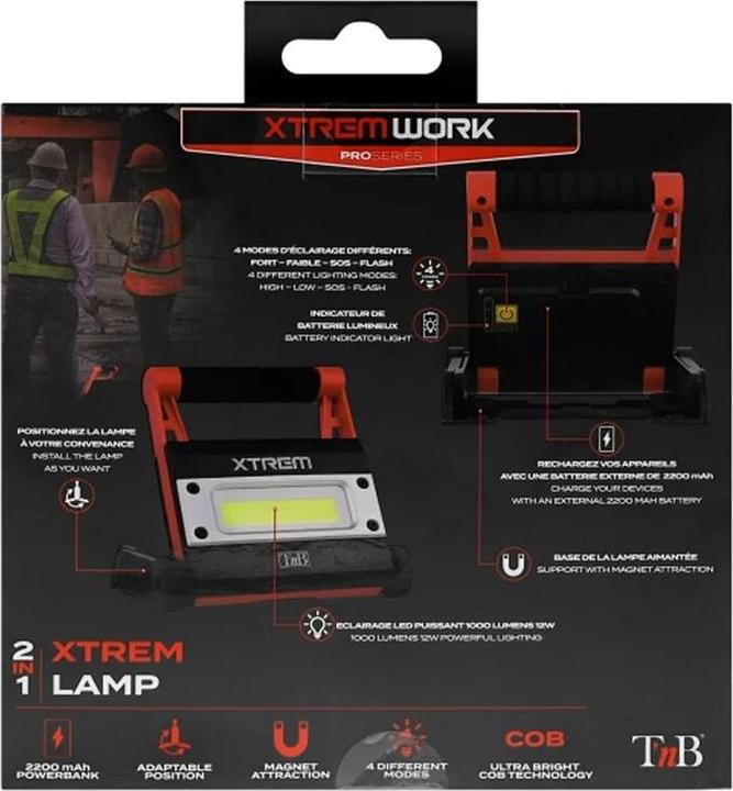 Actual product image T'nB Xtremework headlamp 1000 lumens 4 modes, 12W, built-in powerbank (4 cm, 1000 lm)