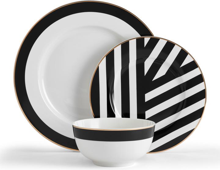 Mikasa Set da pranzo in porcellana Luxe Deco da 12 pezzi (12 pz.)