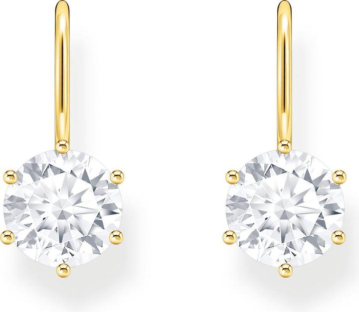 Image du produit Thomas Sabo Boucles d'oreilles avec un grand zircon blanc doré (Or jaune 750 plaqué or, Argent sterling 925)