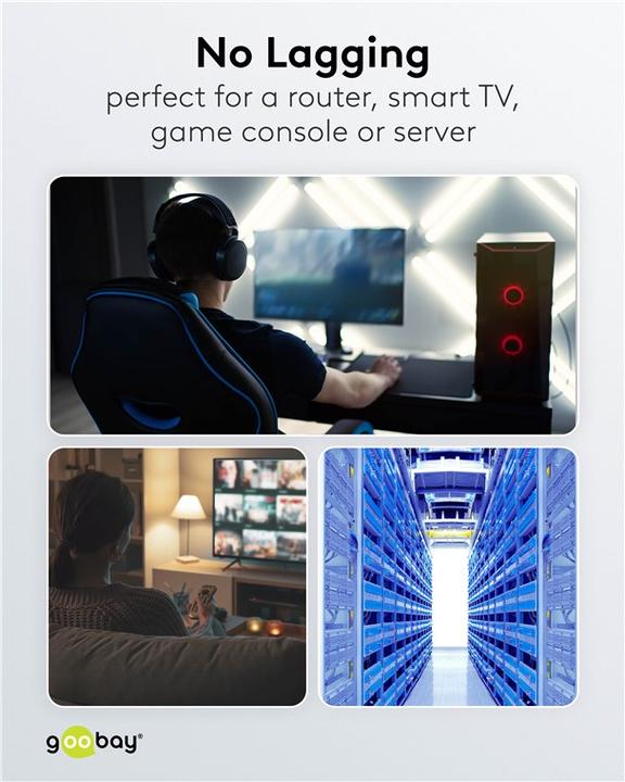 Image du produit Goobay Câble patch RJ45 avec câble brut CAT 8.1 S/FTP, blanc (S/FTP, CAT8.1, 15 m)