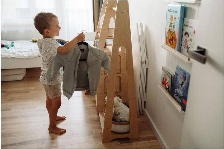 Image du produit Duck Woodworks Porte-manteau pour enfants avec tiroirs