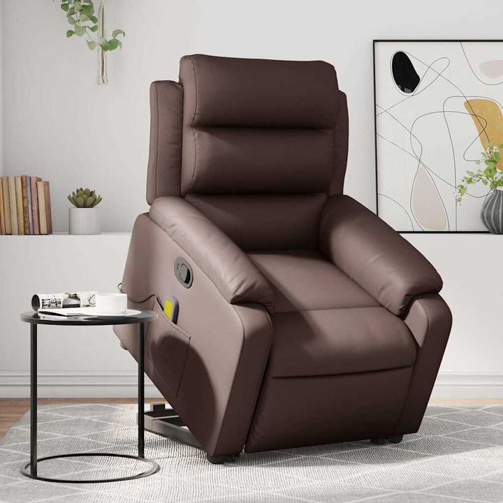 Produktbild VidaXL Massagesessel mit Aufstehhilfe Fernsehsessel Relaxsessel Braun Kunstleder