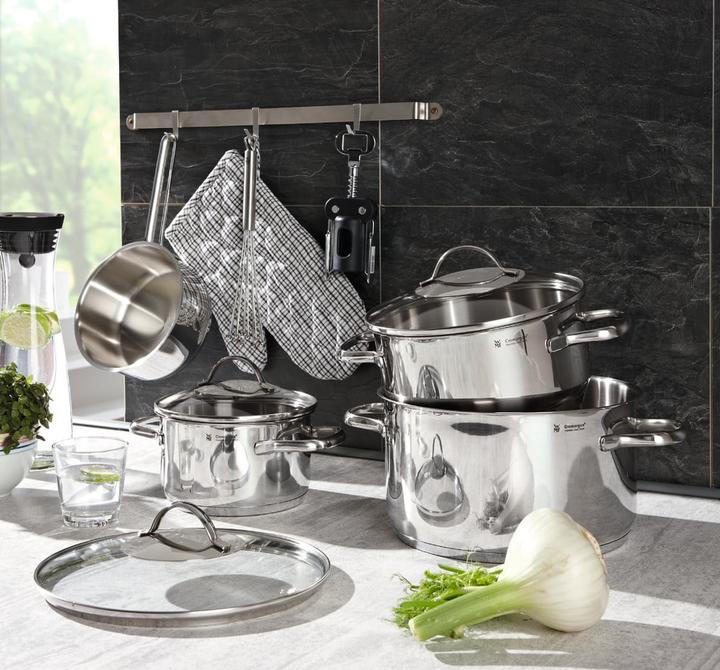 Image du produit WMF Set de casseroles à induction Set de casseroles 4pcs couvercle en verre Provence Plus (24 cm, Casserole, Acier inoxydable)