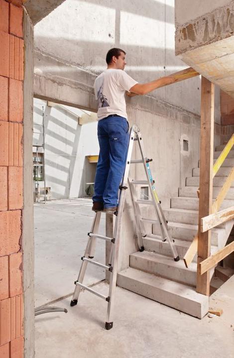 Actual product image Zarges Variotec V telescopic ladder 4 x 4 rungs (Telescopic ladder, 417 cm)