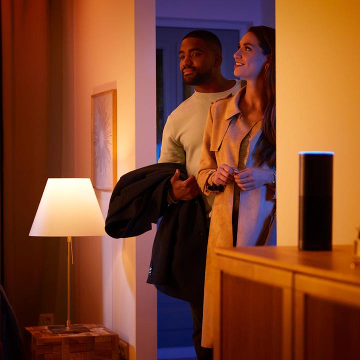 Actual product image Philips Hue Starter Kit Bridge Pro + LED White & Color Ambiance (E27, 8.10 W, 1100 lm, 2 x, D)