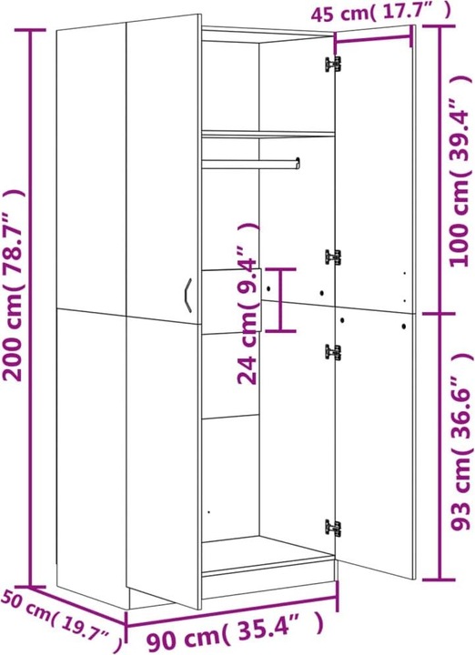 Immagine prodotto VidaXL Aylmar (90 x 52 x 200 cm)
