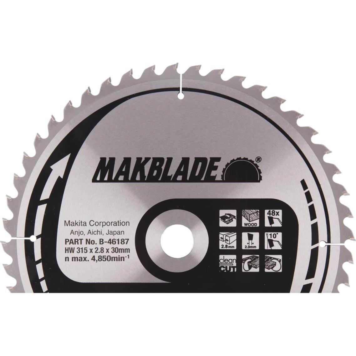 Thumbnail - Makita, Sägeblatt, Zubehör B-46187 Tischsägeblatt Holz 315x30x2,8 48T 10g