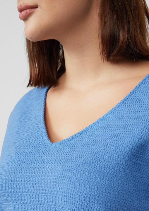 Immagine prodotto S.Oliver Sweatshirt Strukturiertes Jersey-Sweatshirt mit V-Ausschnitt und 3/4-Ärmeln (46)