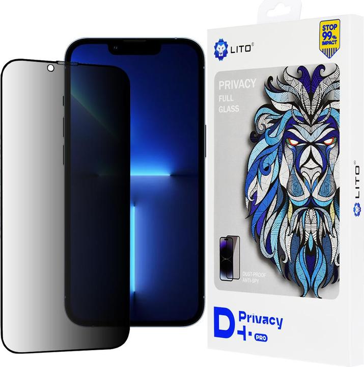 Produktbild Lito - D+ Pro Privacy - iPhone 13 Pro Max / iPhone 14 Plus - Black (Apple iPhone 13 Pro Max, Apple iPhone 14 Plus)