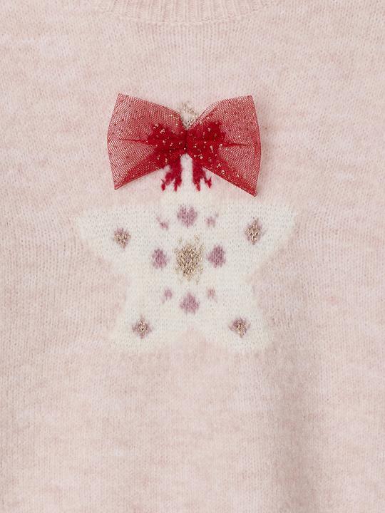 Produktbild Vertbaudet Mädchen-Pullover mit Glitzerstern und Schleife (92)