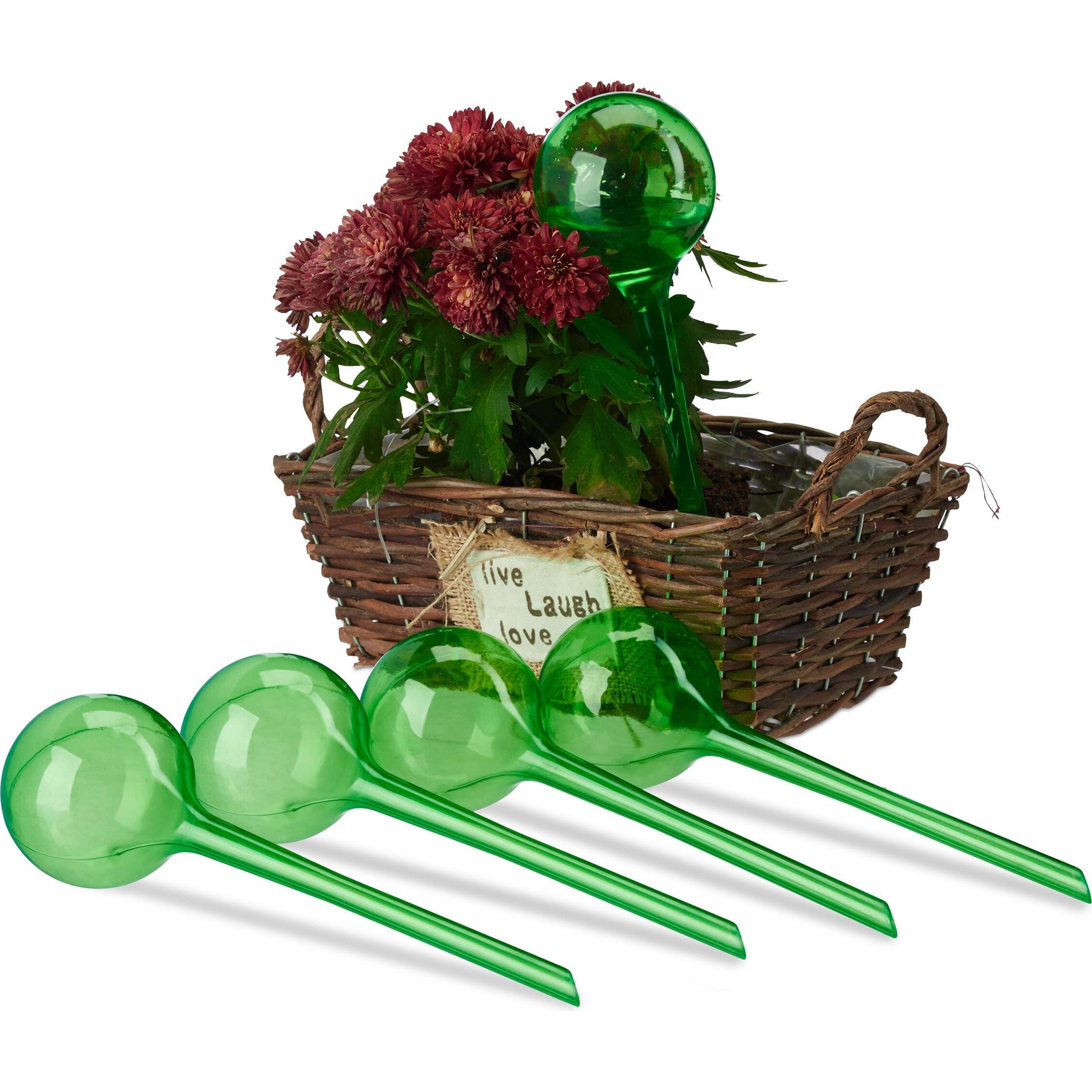 Relaxdays, Palloni Da Irrigazione + Cono Di Argilla, 5X Palla Per Irrigazione (Palline Per L'irrigazione)