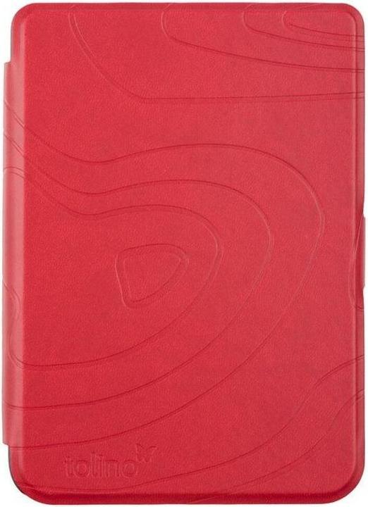 tolino shine/shine color, Schutztasche in Lederoptik (Motiv:red texture) (Tolino Shine, Tolino Shine Color)
