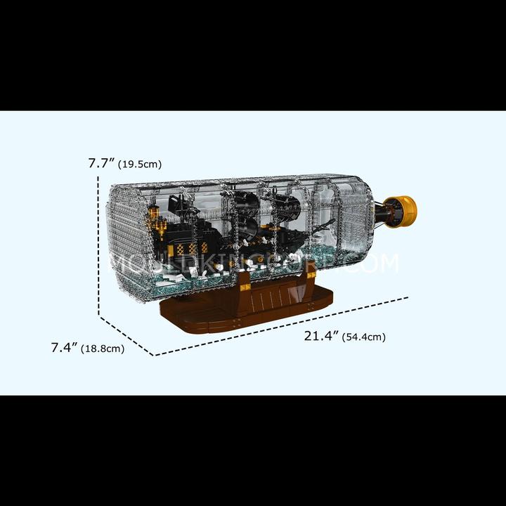 Actual product image Mould King Ship in a bottle Black Pearl
