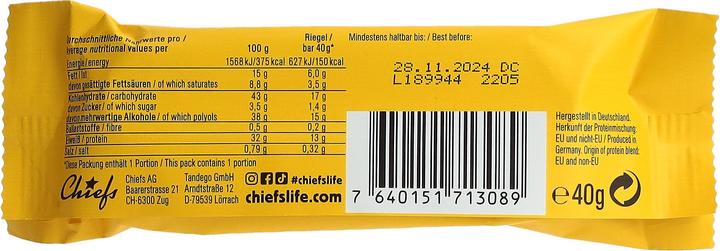 Nährwerte und Zutaten Chiefs Protein Core (Vanille, 12 Stk., 40 g)