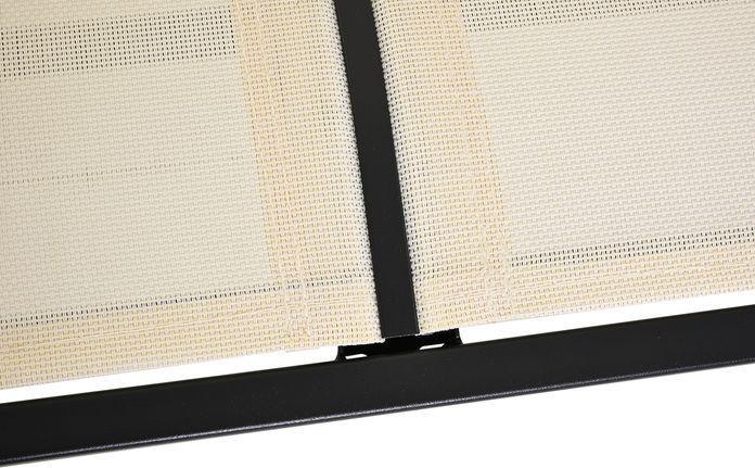 Produktbild Swisshandel24 Schaukelstuhl 2-Sitzer Gartenbank Gartenschaukel Sitzbank Parkbank Metall Schwarz+Beige 120x70x85cm