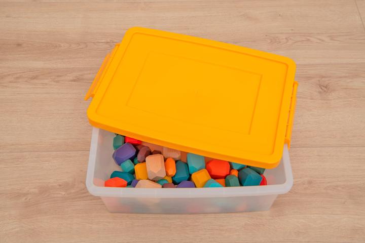 Actual product image Betzold Aufbewahrungsbox, 16 x 39,5 x 27,5 cm, weiss-transparent, bunt (39.50 cm, 11.60 l, 5x)