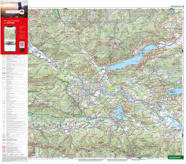 Actual product image Villach - Faaker See, hiking, cycling and leisure map 1:50,000, freytag & berndt, WK 224