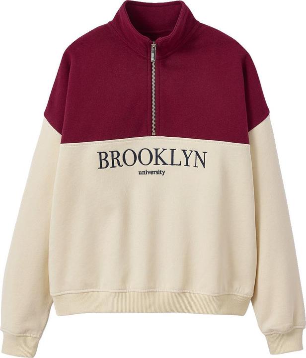 Actual product image Jonen Mädchen Sweatshirt mit Troyerkragen, Colorblock mit Buchstaben (134)