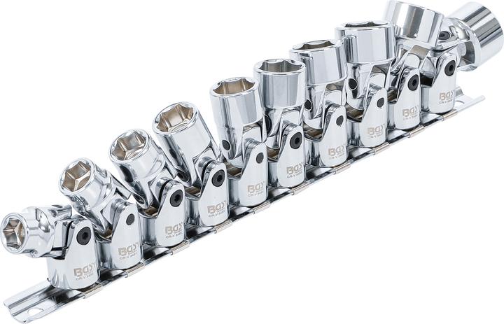 BGS Kruiskoppeling dopsleutelset, zeskant 10 mm (3/8") aandrijving 10 - 19 mm 10 stuks.